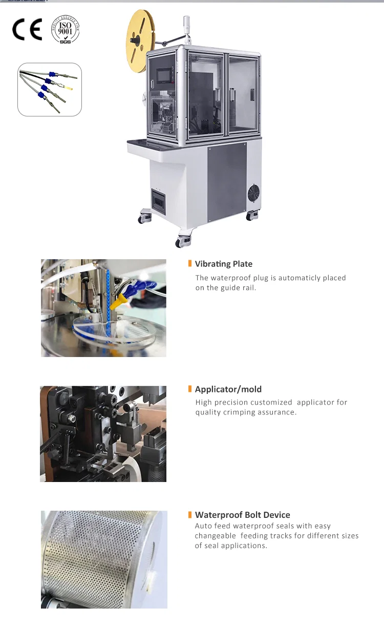 Semi automatic wire stripping seal insertion terminal crimping machine , sheathed cable seal loading machine