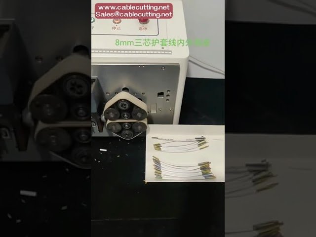 Full Automatic Wire Stripping Peeling Cutting Machine 908-A 908-B Multi Wire Cores Sheath 8 Wheels Op
