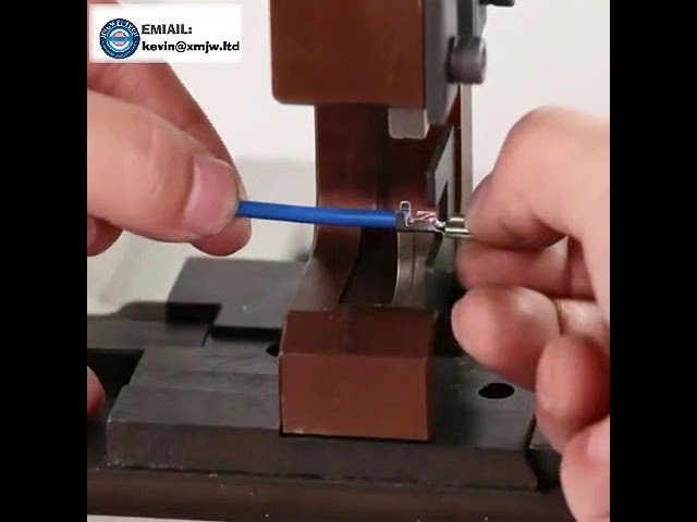 OTP Vertical Wire Terminal Crimping Machine with Side-Feed Applicator and Crimp Die