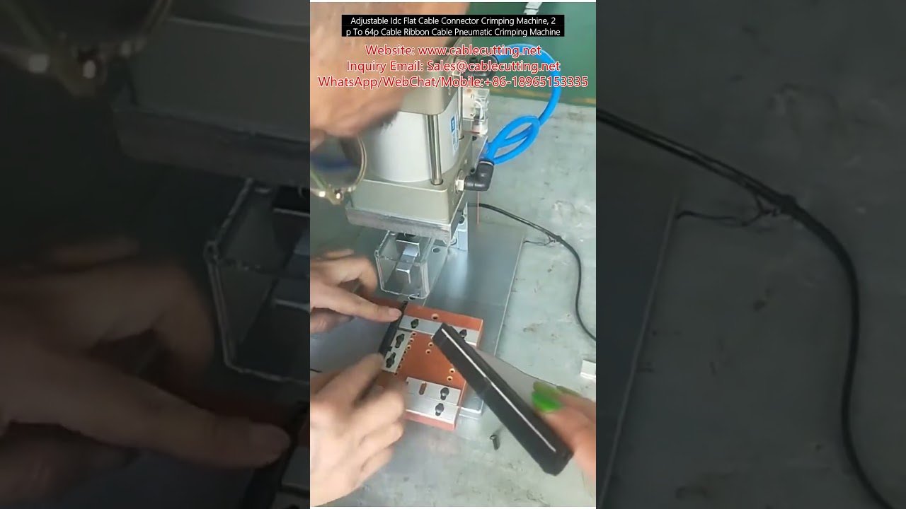 Adjustable IDC Flat Cable Connector Crimping Machine, 2P to 64P Ribbon Cable Pneumatic Crimping Tool