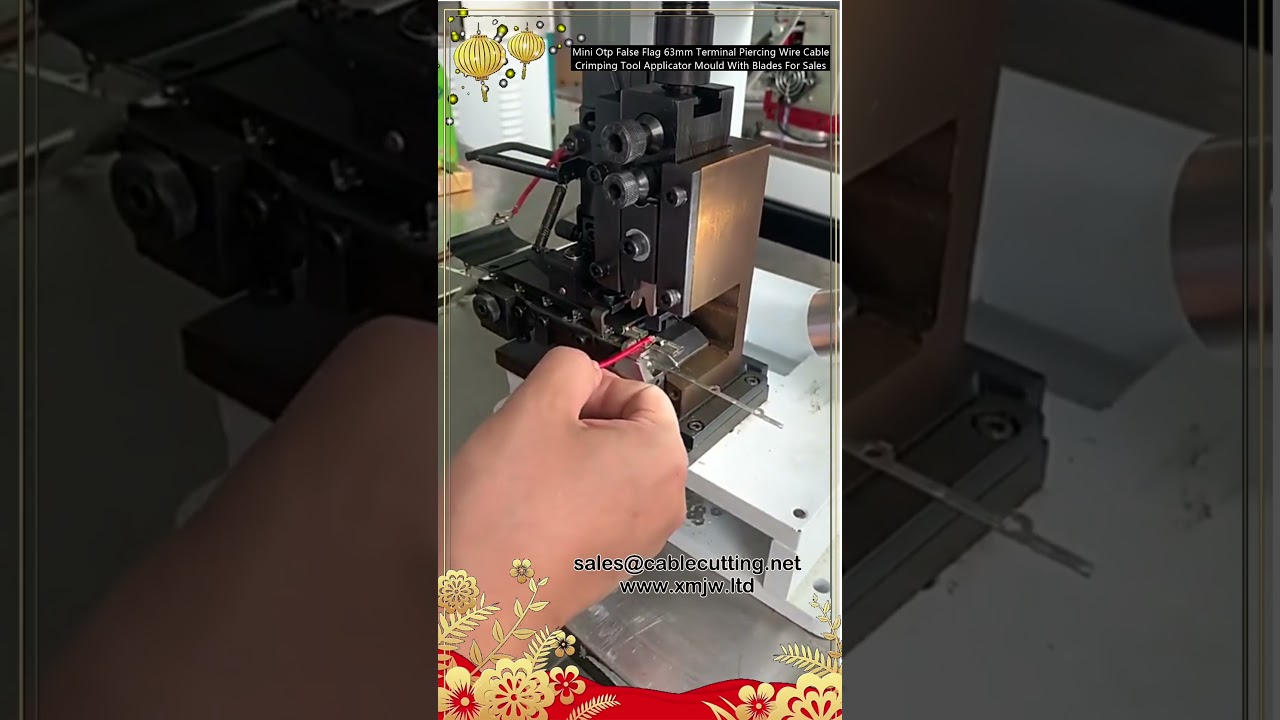 Mini OTP False Flag 63mm Terminal Piercing Wire Cable Crimping Tool Applicator Mold with Blades