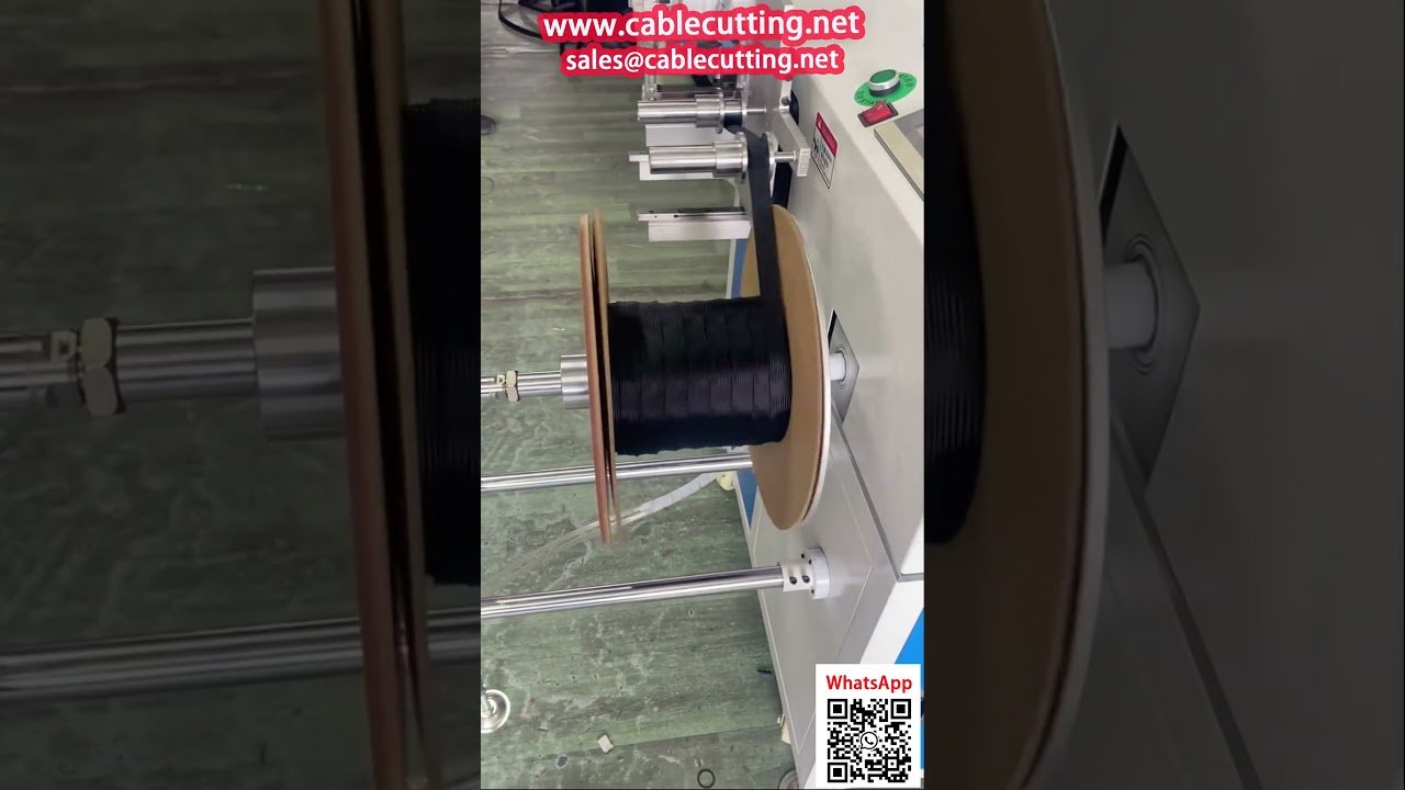 Flat Coil Spooling Machine with Hot Knife Cutter for 1-80mm Nylon Braided Sleeving