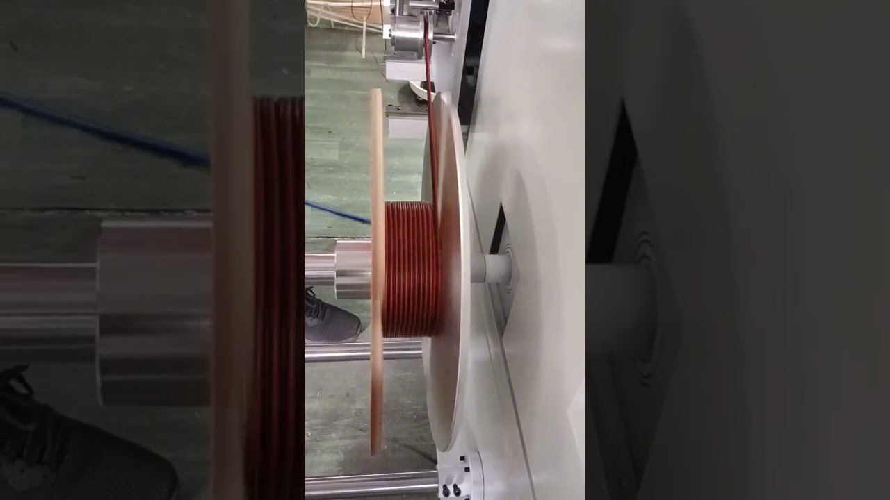 Red Black Wire Auto Metering, Traversing, Winding, Cutting & Coiling Machine Demo #factory #machine