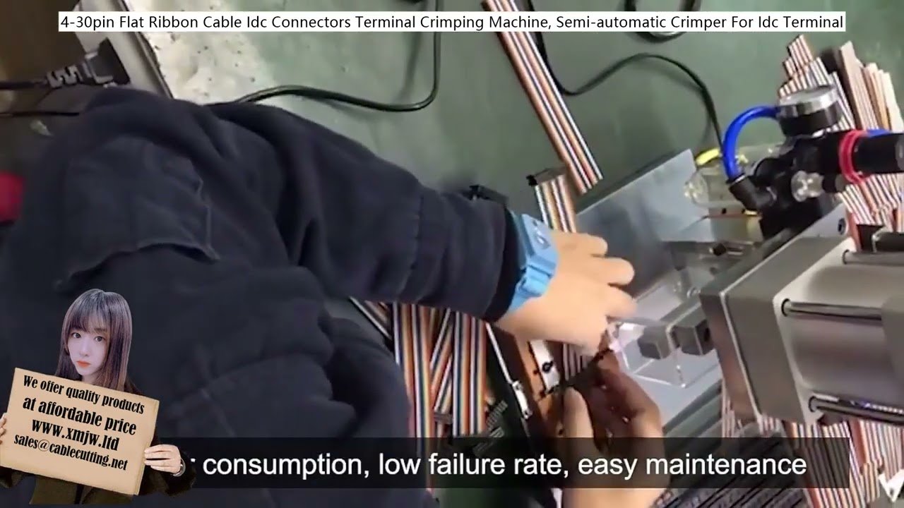 Semi-Automatic 4-30-pin Flat Ribbon Cable IDC Connector Terminal Crimping Machine