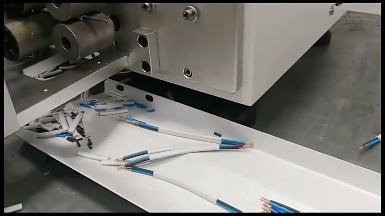 Automatic Flat Sheath Multi-Core Harness Cable Wire Cutting Stripping Twisting Machine