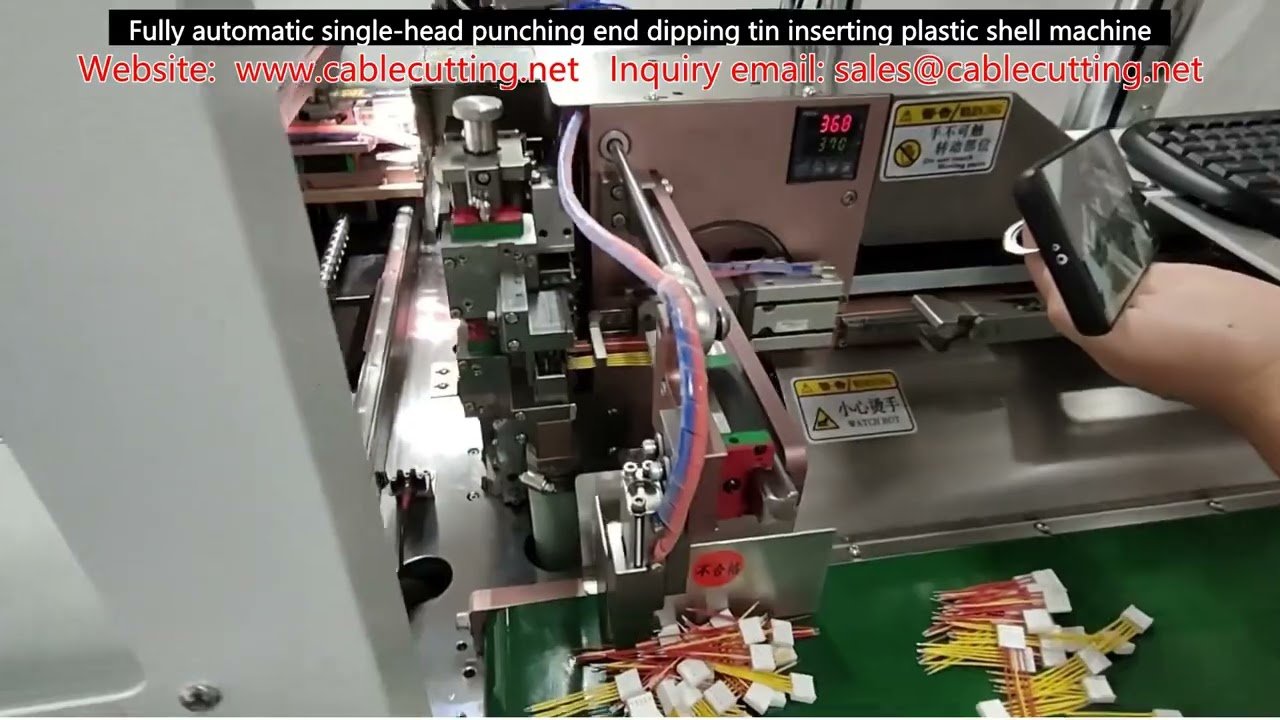 Multi core stripping machine, automatic cable management, stripping, and end cutting
