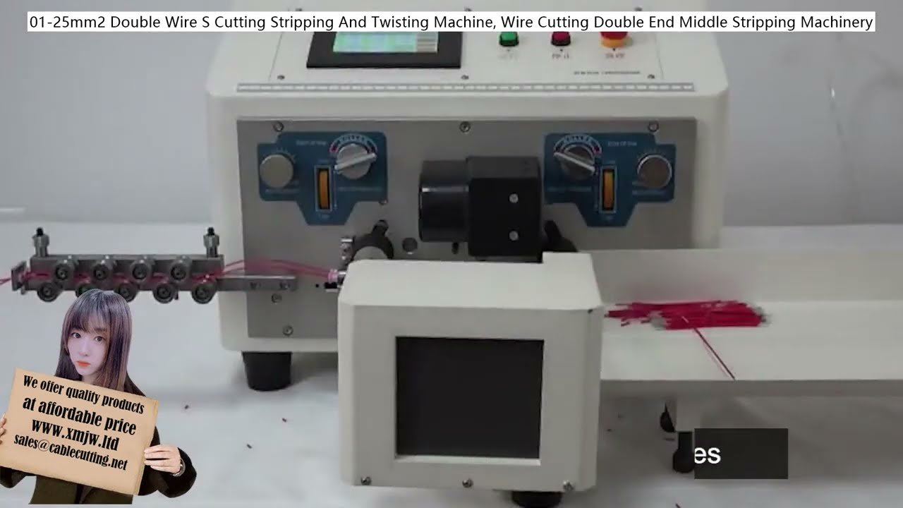 25mm² Double Wire Cutting Stripping and Twisting Machine for Double End and Middle Stripping