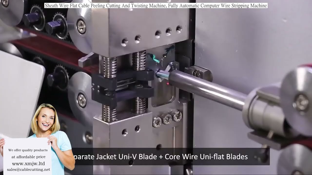 Fully Automatic Sheath Wire Flat Cable Peeling Cutting and Twisting Machine