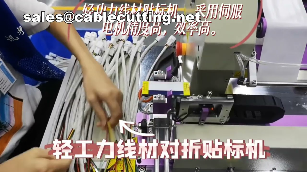 Wire Labeling Machine with Fold-Over Label Applicator